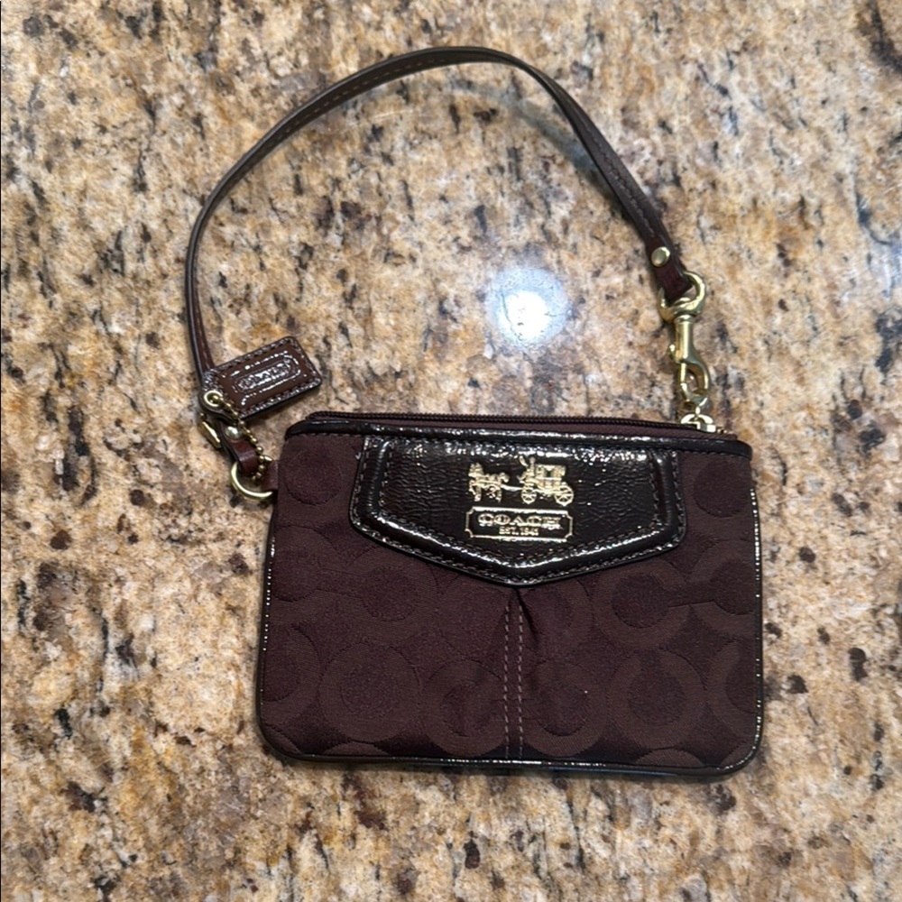 Coach Brown Clutch with Silver Hardware